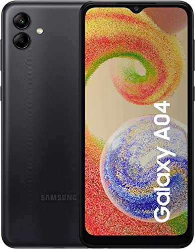 SAMSUNG Smartphone Galaxy A04, 64GB, 4G, 4GB RAM, Wi-Fi, Tela 6.5'', Dual Chip, C�mera Dupla 50MP + 2MP + Selfie 32MP - Preto